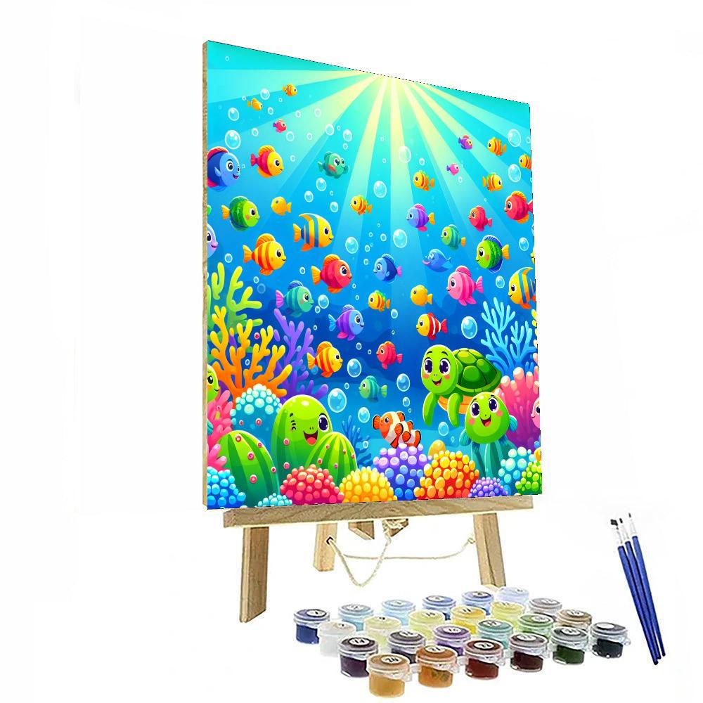 Cheerful Sea Life Numbered Painting Kits