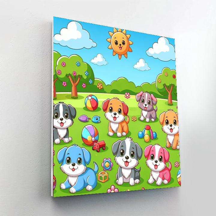 Puppy Play Day DIY Paint By Numbers