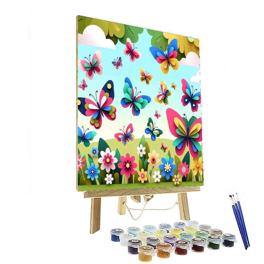 Sunny Butterfly Dance Paint By Color