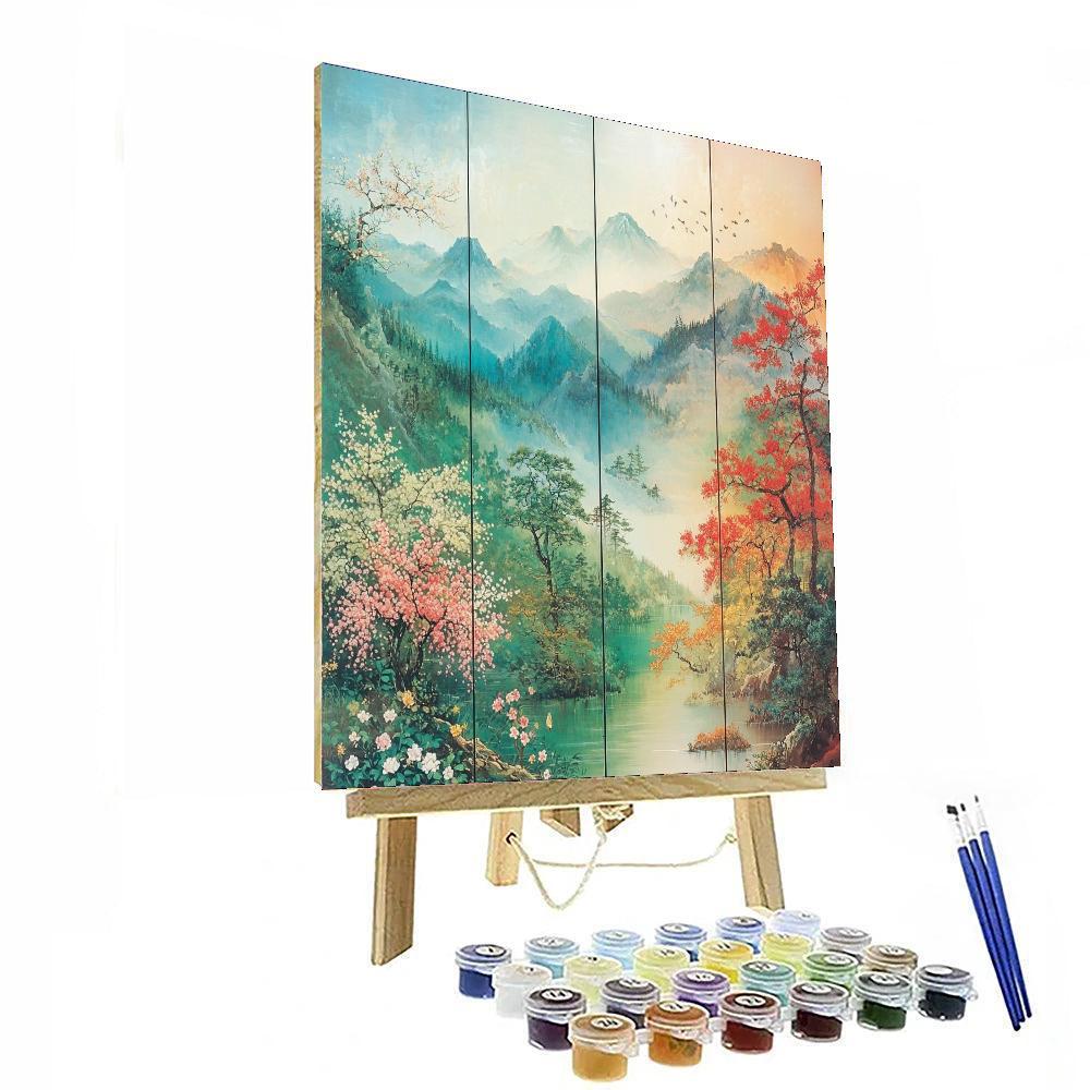 Utagawa Hiroshige Inspired Eternal Harmony Of Seasons  Paint By Numbers Art