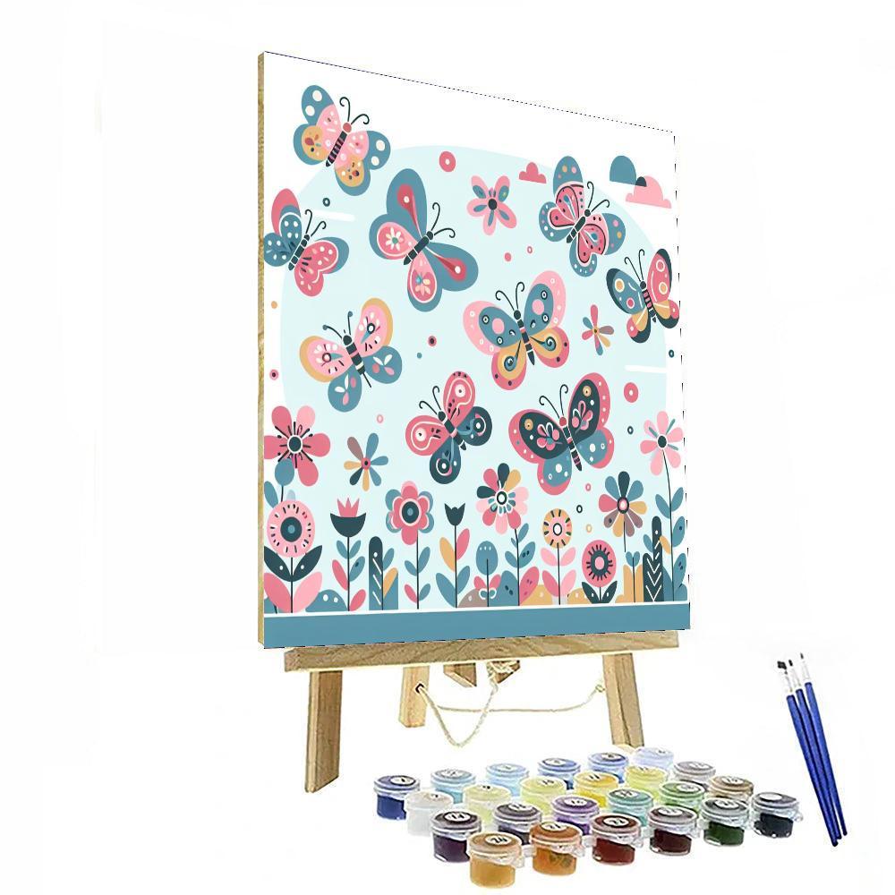 Sunny Garden Butterflies Paint By Number