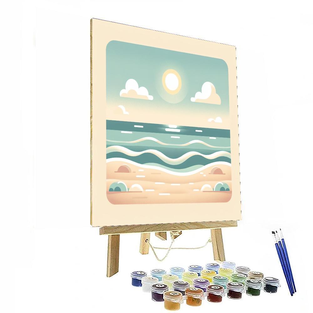 Seaside Sunshine Stroll Paint By Numbers Art