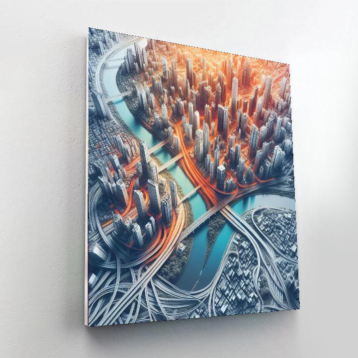 Aerial Cityscape Vistas Numbered Painting Kits