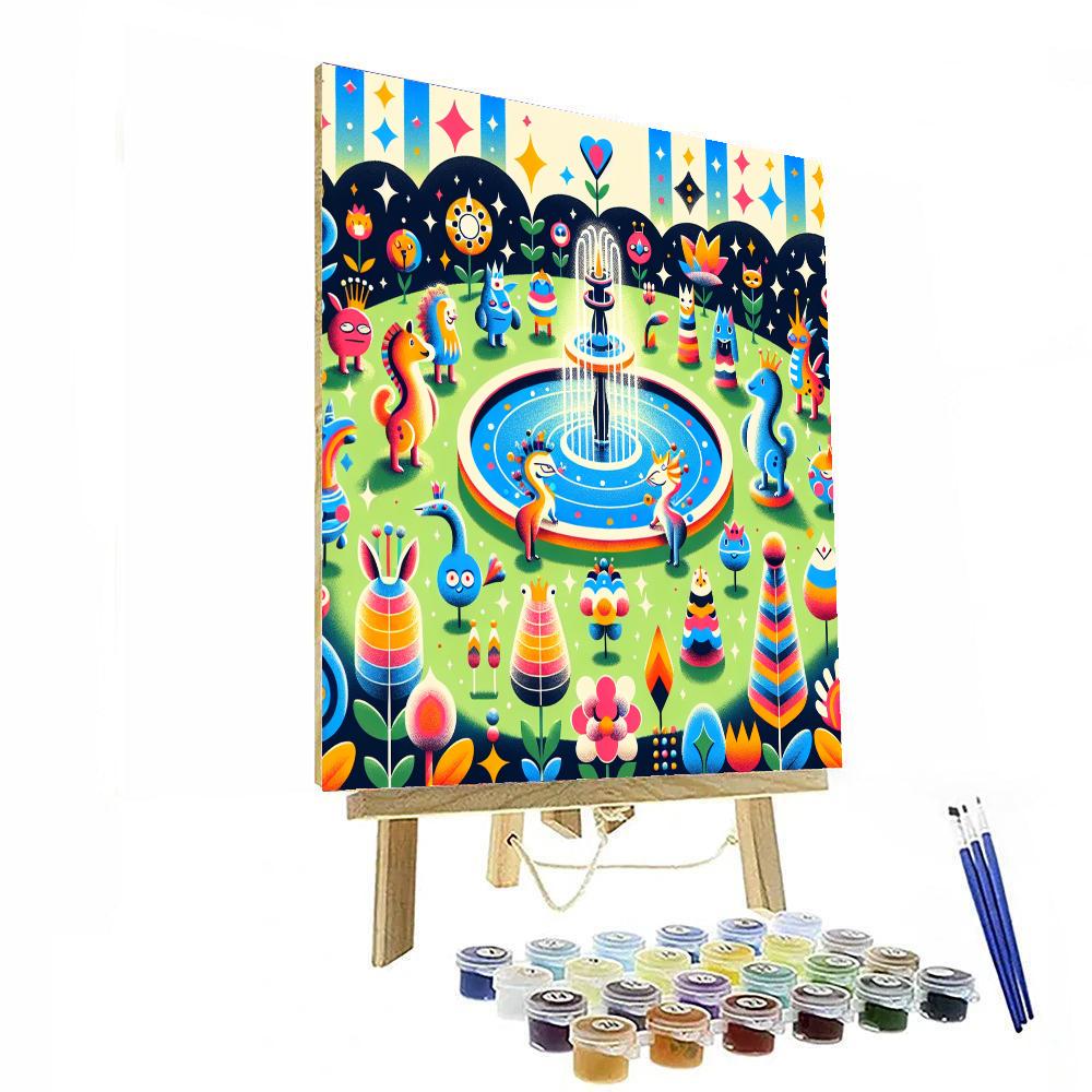 Fantasy Fountain Frolic Painting Number Kit