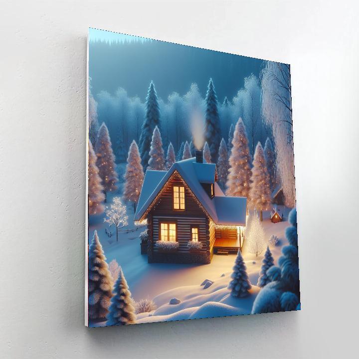 Dreamy Winter Cabin DIY Paint By Numbers