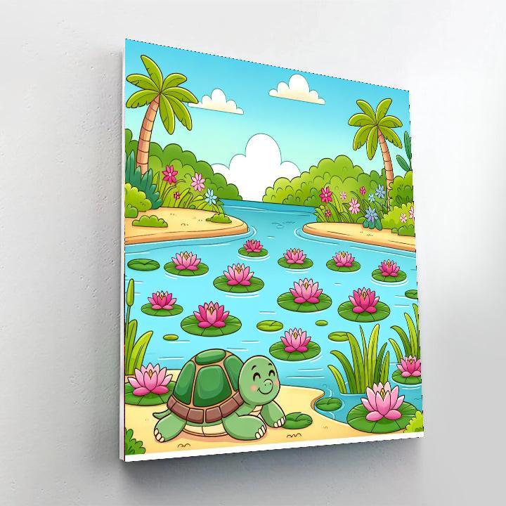 Turtle's Tranquil Lagoon Paint By Numbers