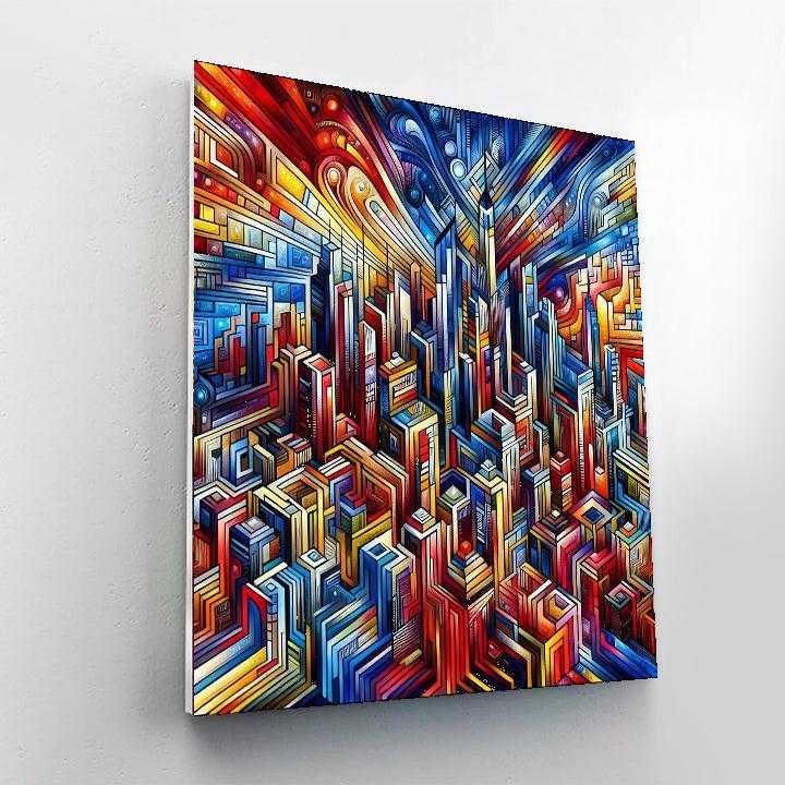 Dynamic Cityscape Illusion Numbered Painting Kits