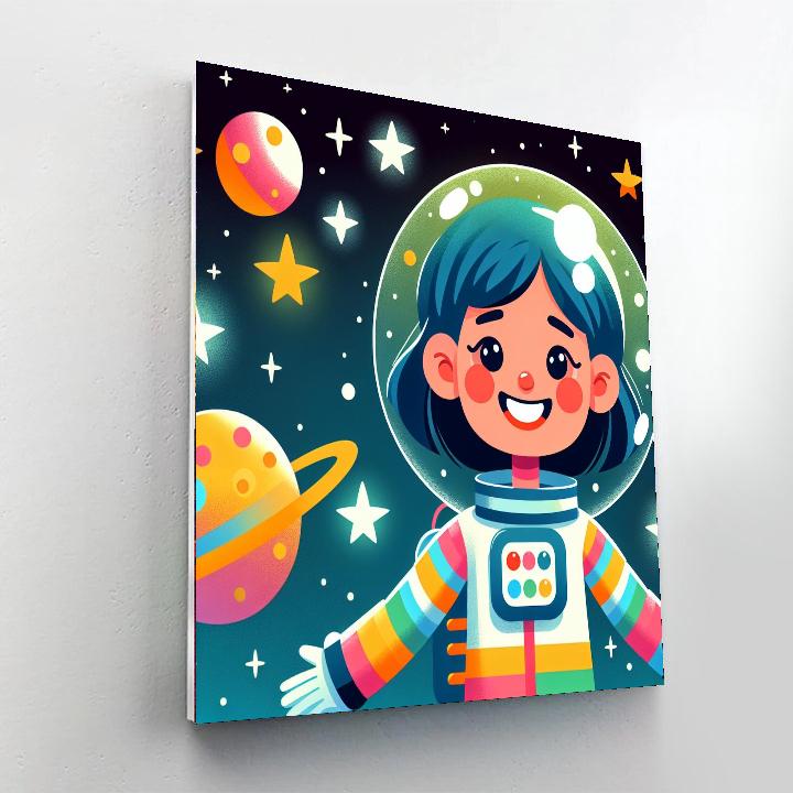 Joyful Little Astronaut Number Painting