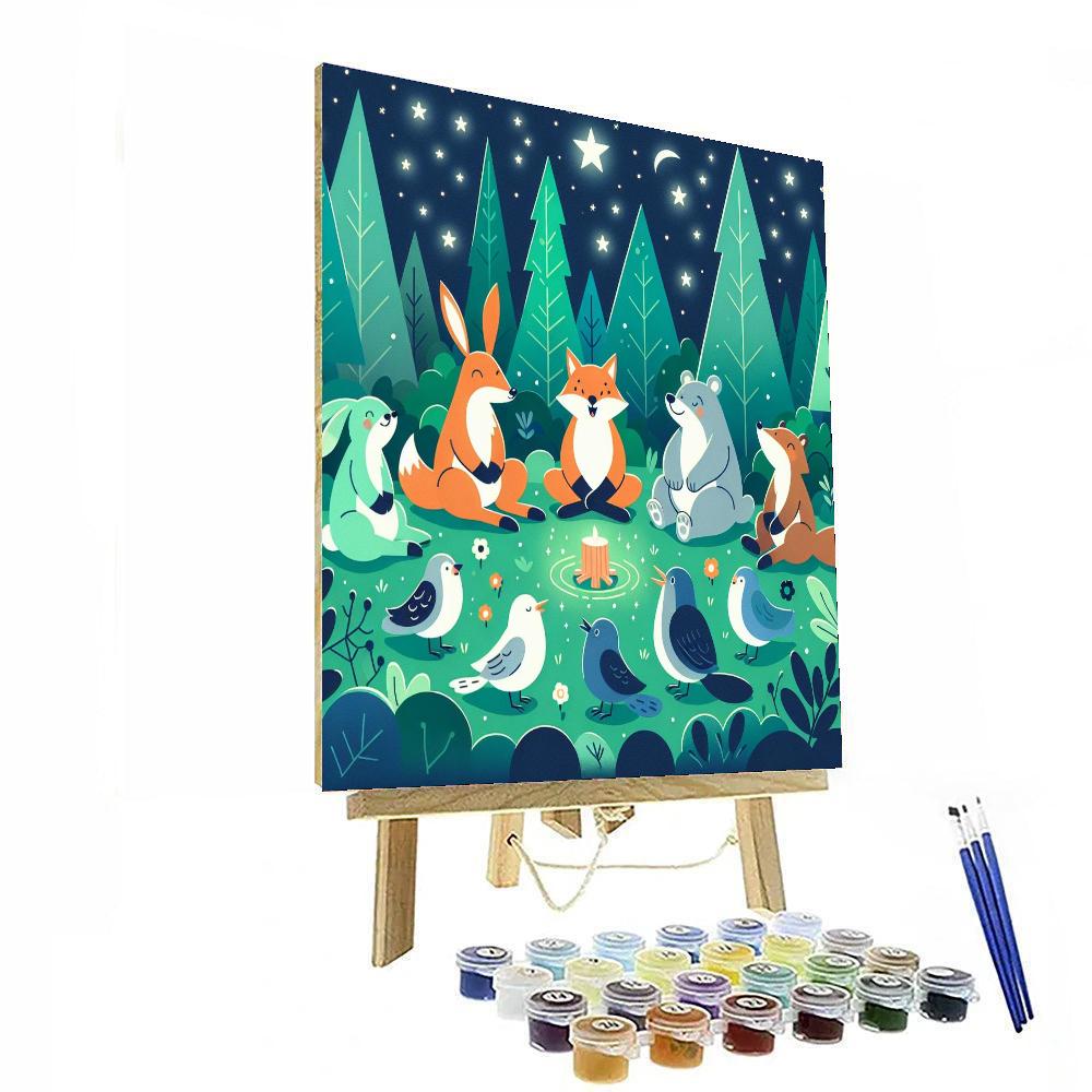 Starlit Forest Gathering Paint By Color