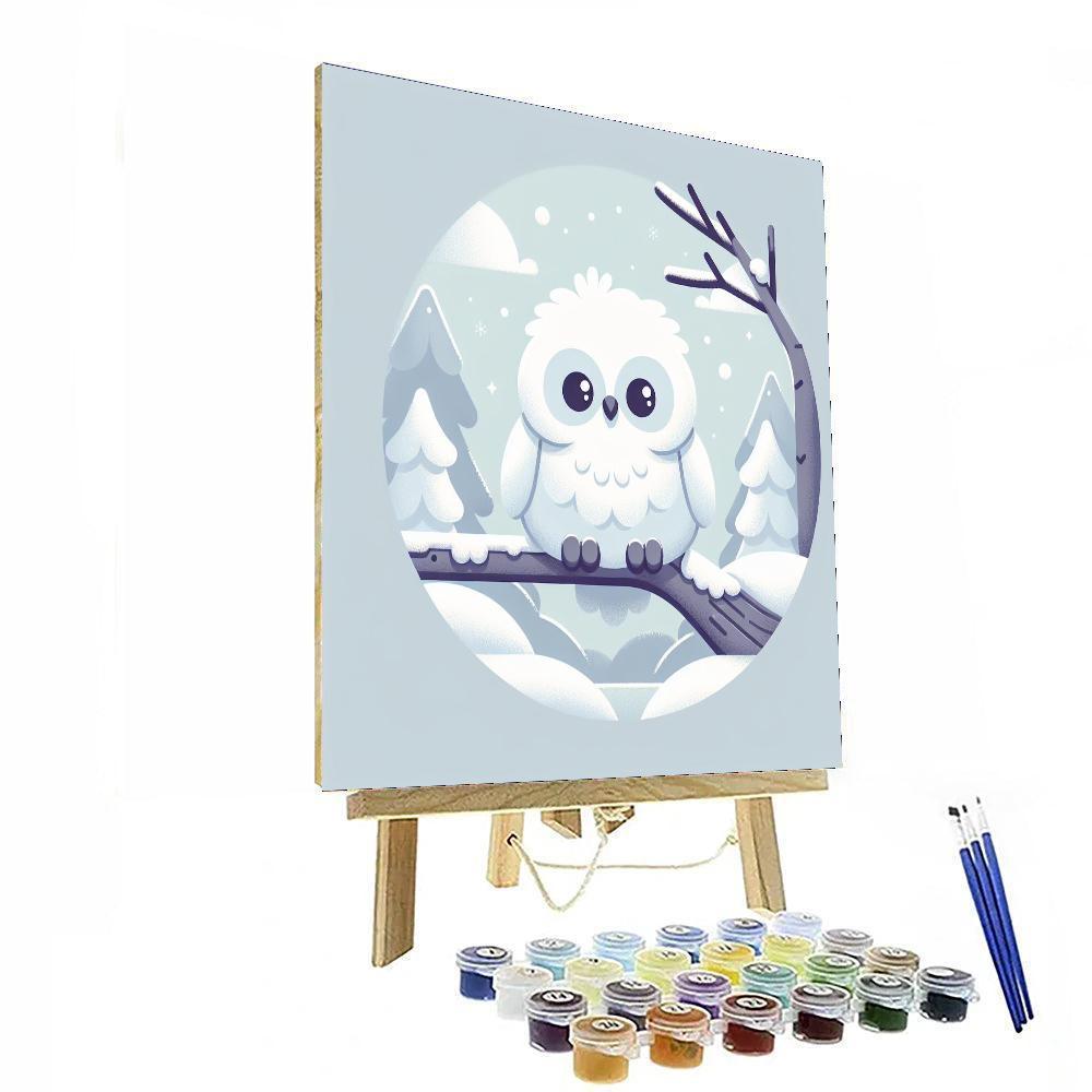 Cuddly Snowy Owl Painting By Numbers Kit
