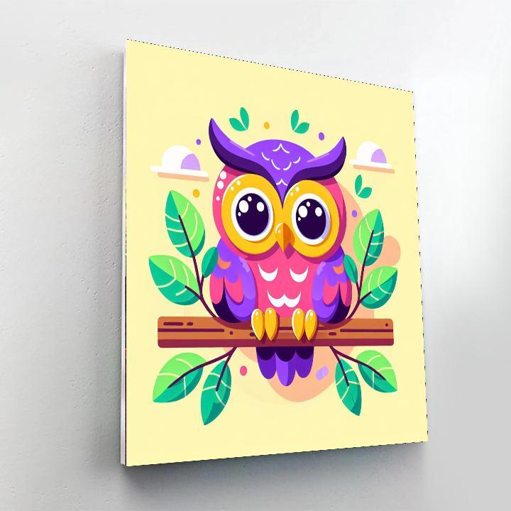 Friendly Forest Owl Paint By Numbers Art