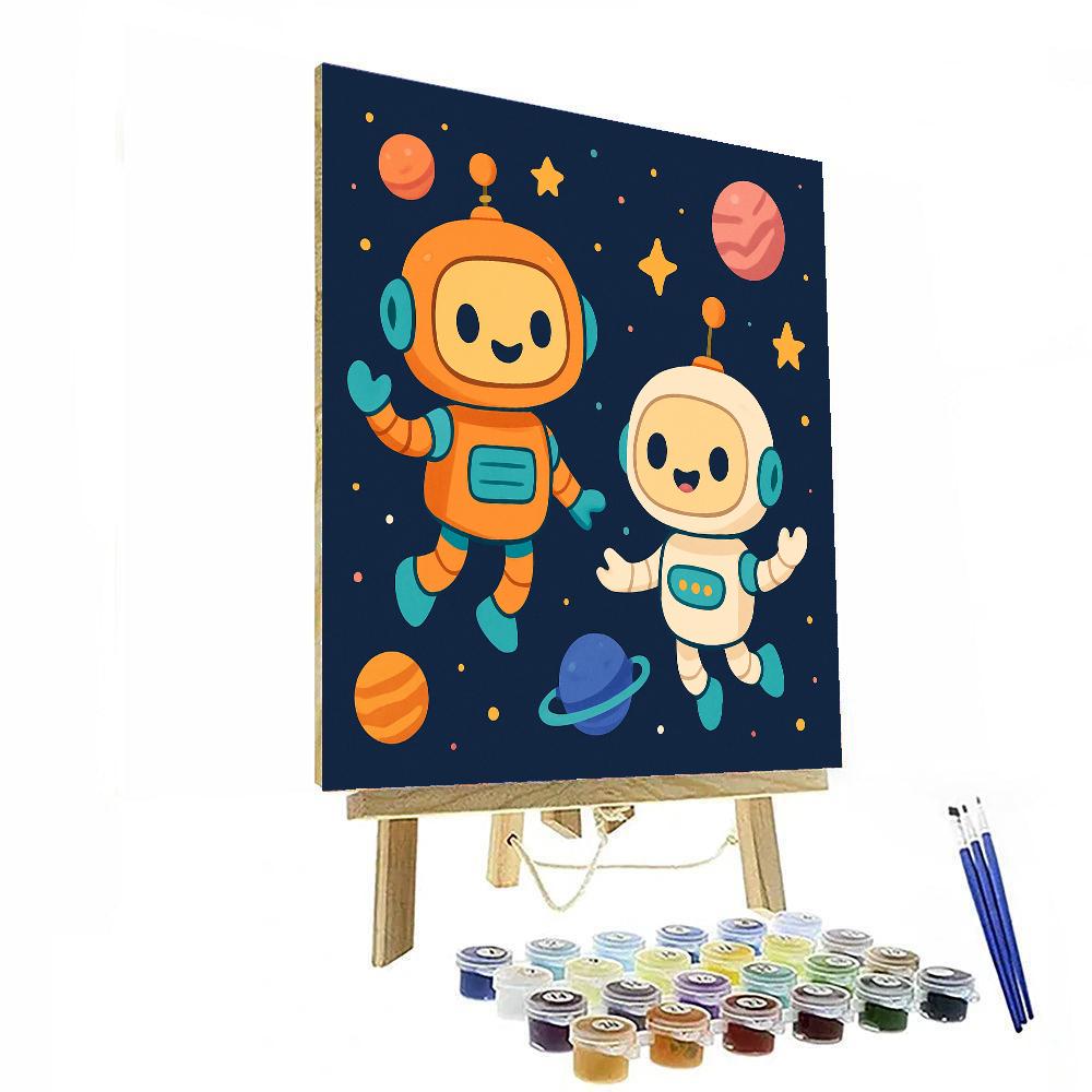 Curious Space Robots Paint By Numbers