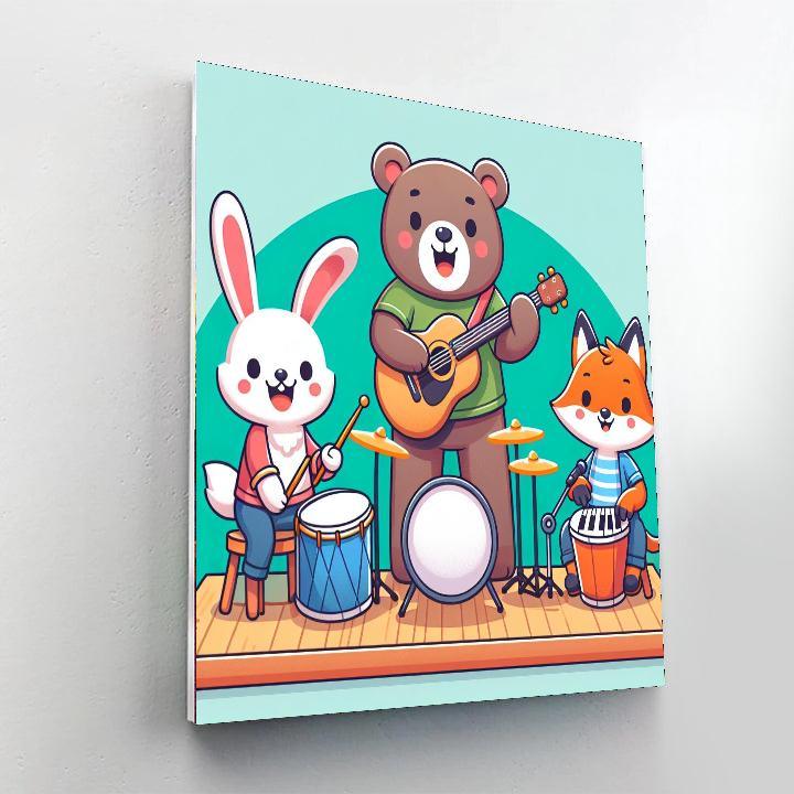 Funny Animal Band Paint By Numbers Art