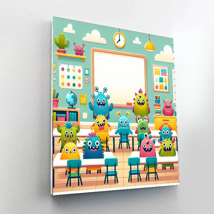 Wacky Monster School DIY Paint By Numbers