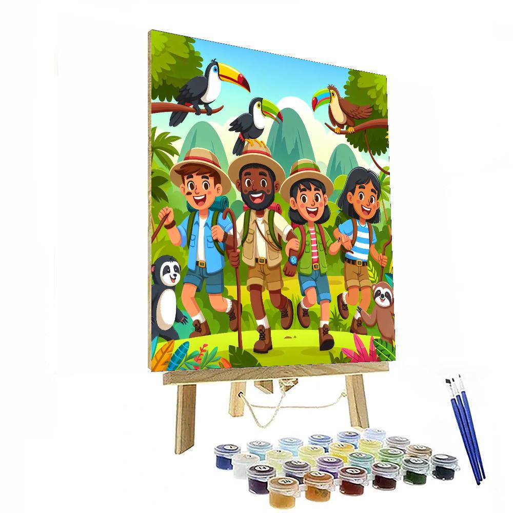 Daring Explorers In The Jungle Paint By Numbers Art
