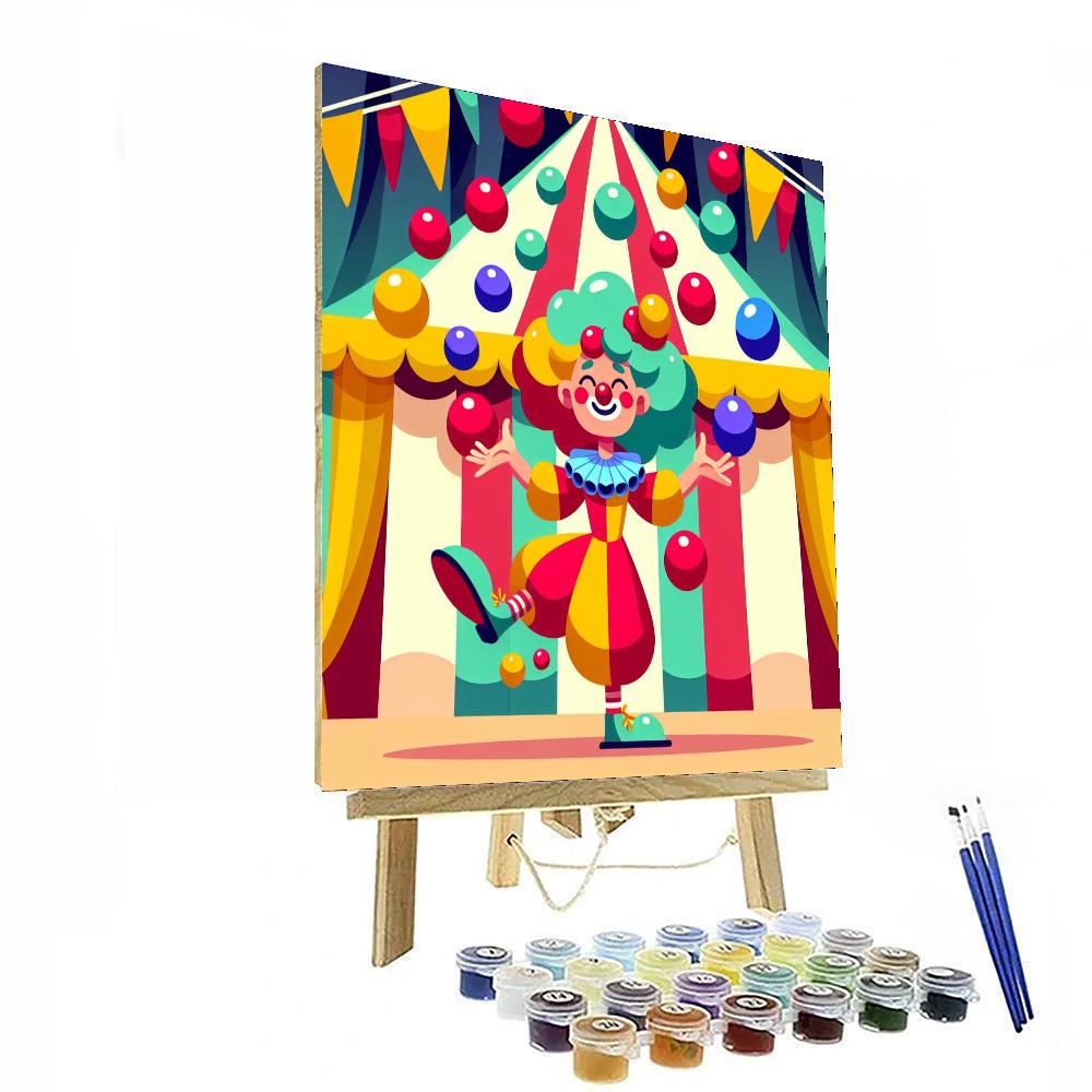 Cheerful Circus Clown Paint By Numbers Art