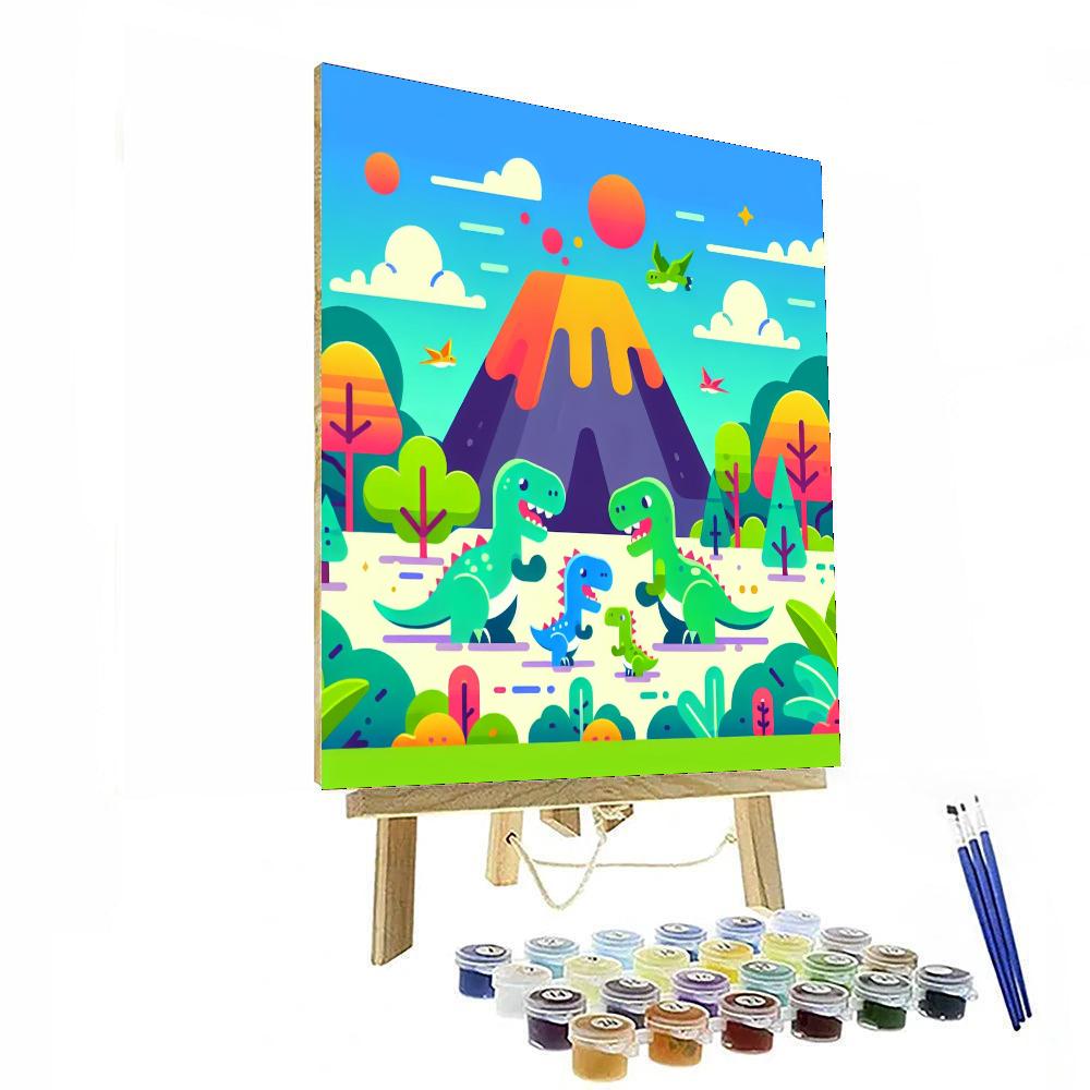 Dreamy Dinosaur Land Numbered Painting Kits