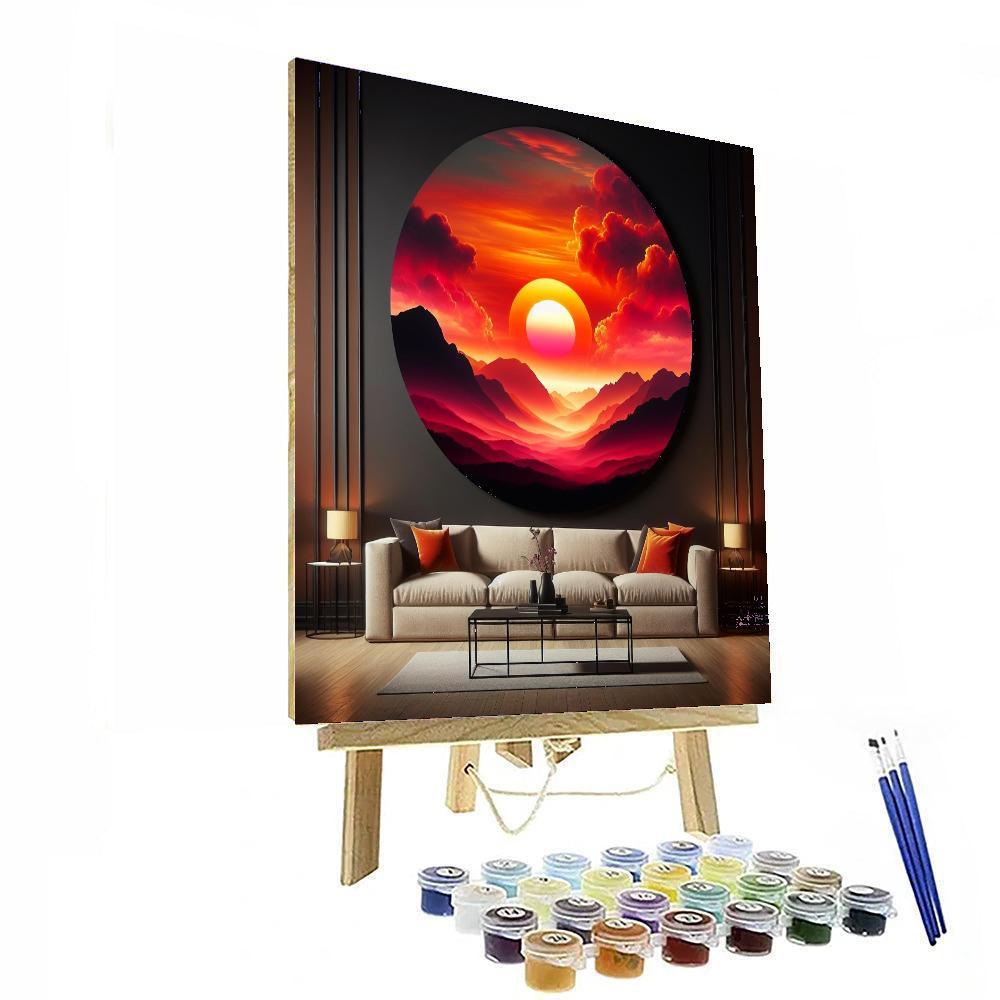 Majestic Sunset Over Mountains DIY Paint By Numbers