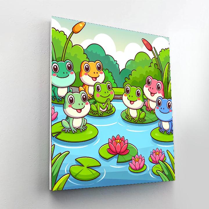 Friendly Fairytale Frogs Number Painting