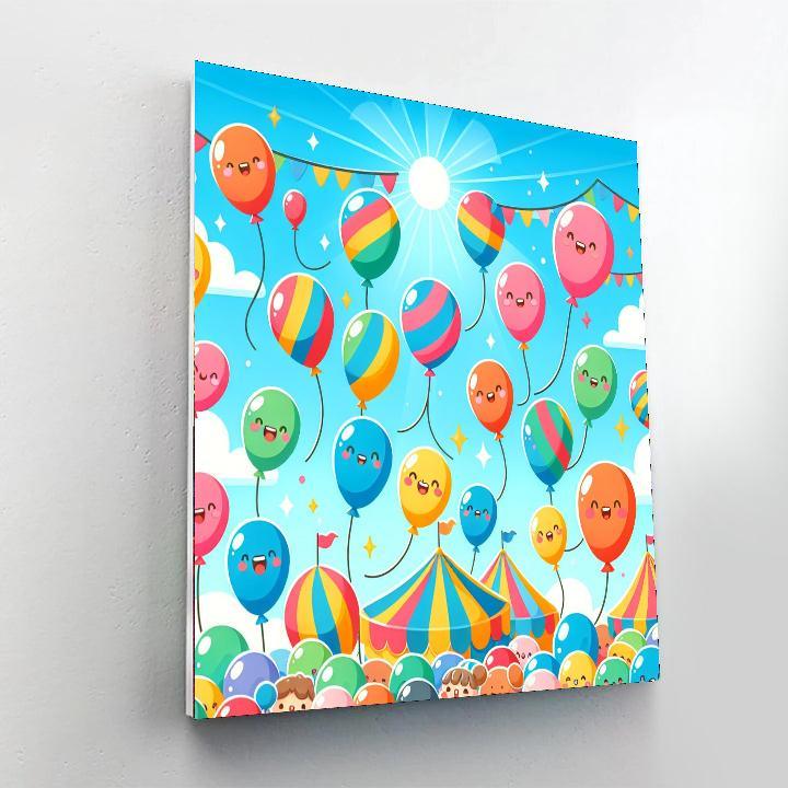 Rainbow Balloon Festival Paint By Number