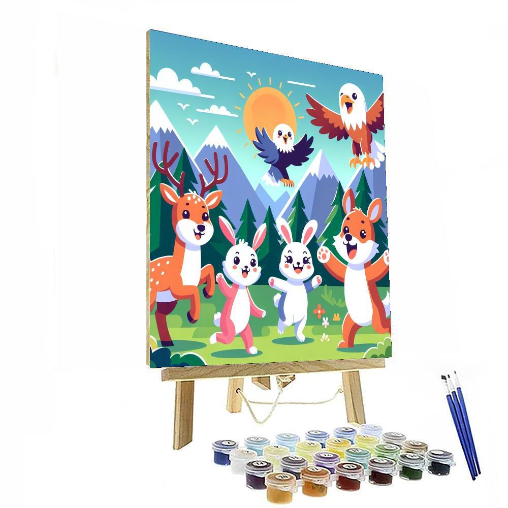 Magical Mountain Animals Paint By Numbers Art