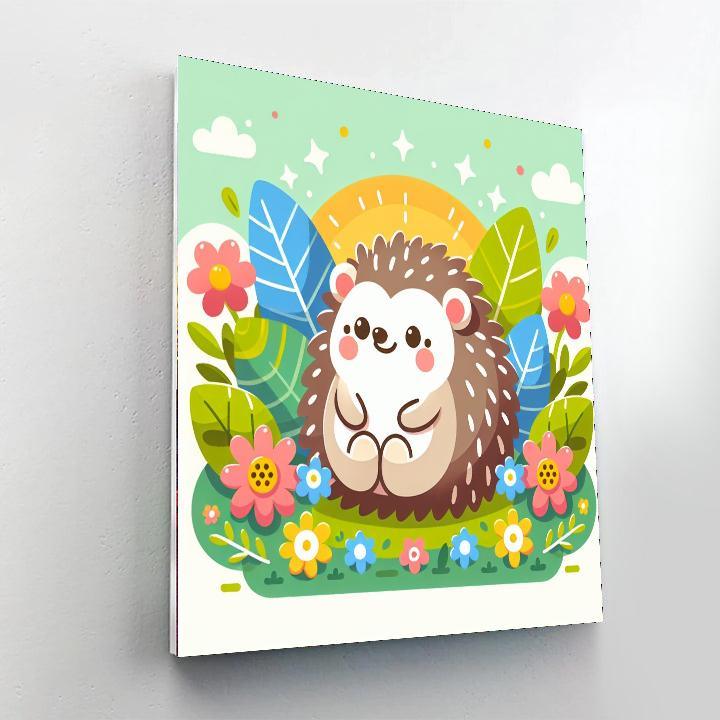 Cute Baby Hedgehog Number Painting
