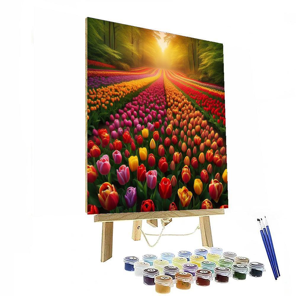 Elegant Tulip Garden Numbered Painting Kits