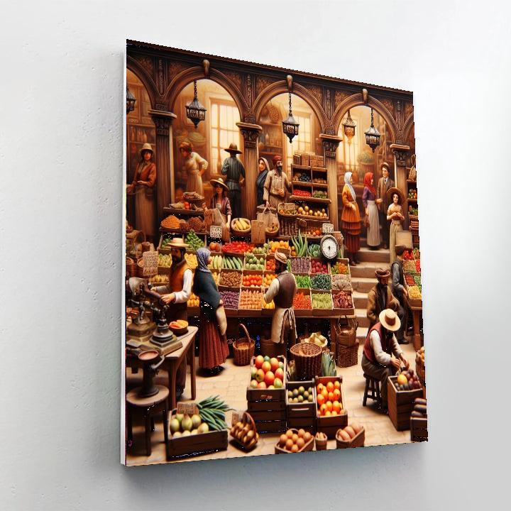 Retro Vintage Market Number Painting