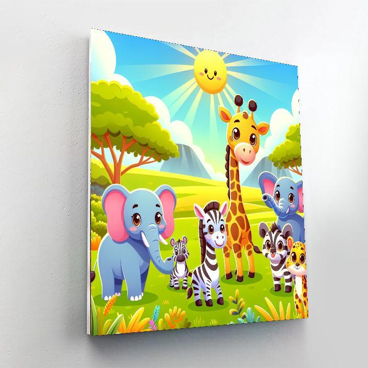Safari Adventure With Friends DIY Paint By Numbers