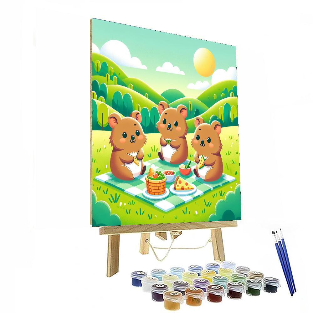 Quaint Quokka Picnic Painting Number Kit