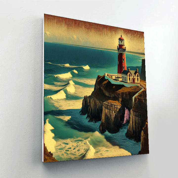 Charming Seaside Lighthouse Paint By Numbers Art