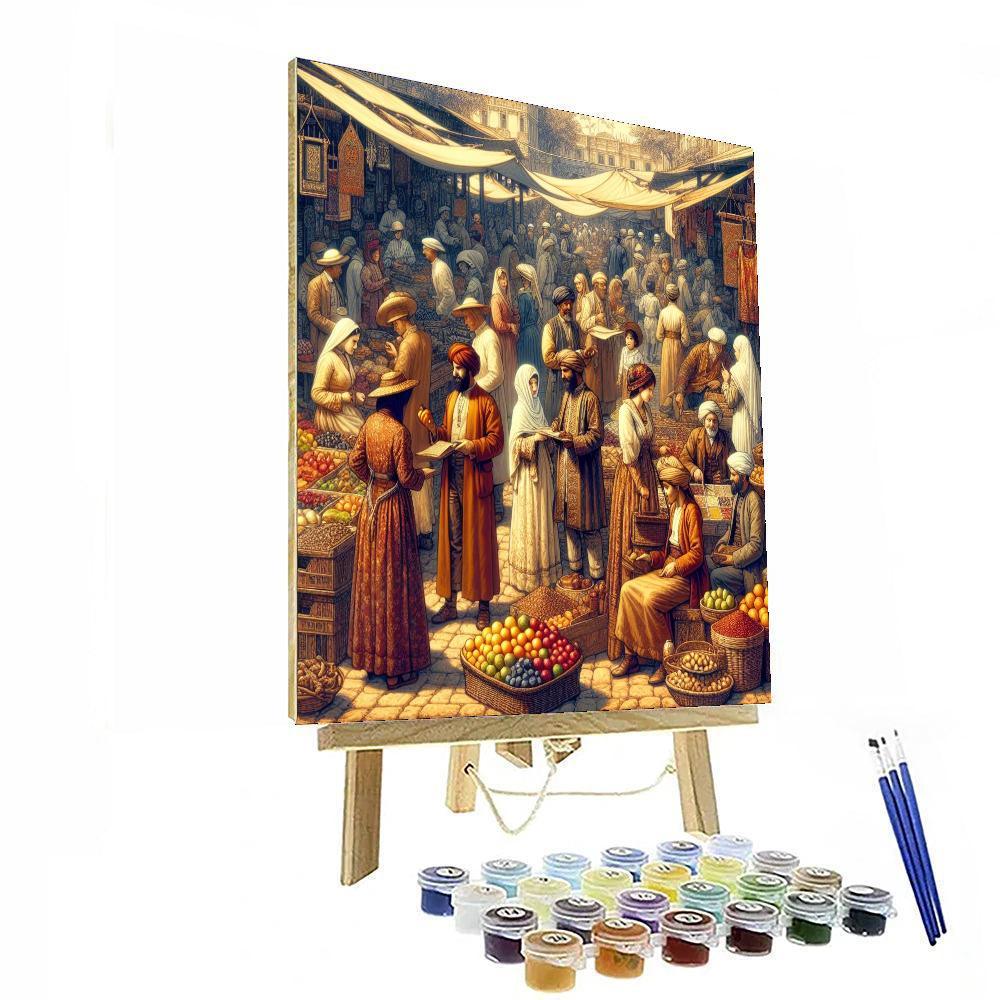 Old Town Market Scene Paint By Numbers Kits