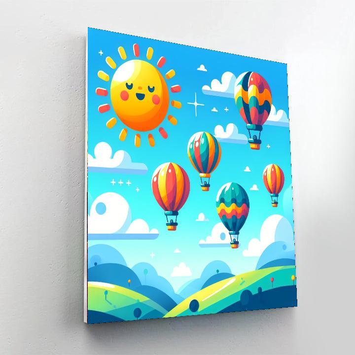 Colorful Balloon Ride Paint By Numbers Kits