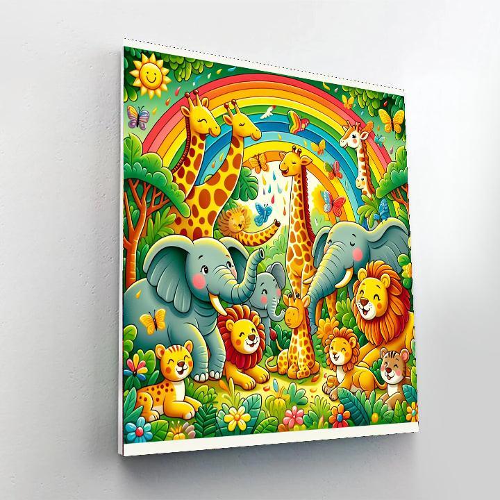 Bright Rainbow Safari Numbered Painting Kits
