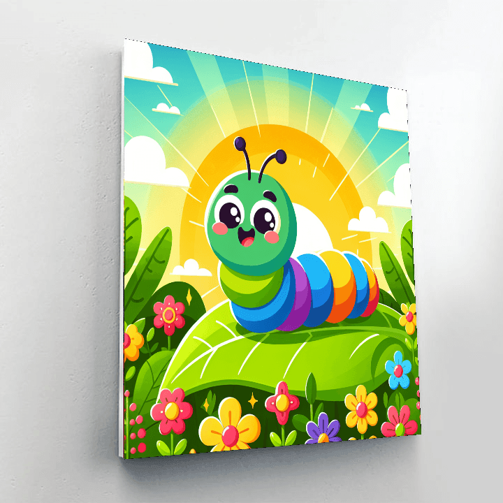 Smiling Caterpillar Paint By Numbers Art
