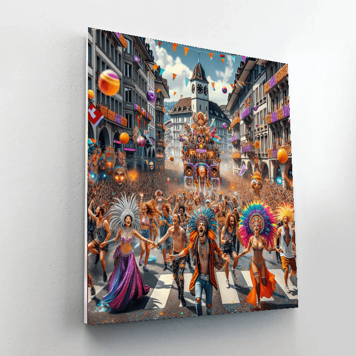 Zürich Street Parade - Switzerland - DIY Painting By Numbers Kit - Artistry Rack