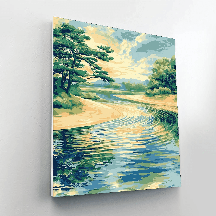 Katsushika Hokusai Inspired Soothing Zen Garden  Paint By Number