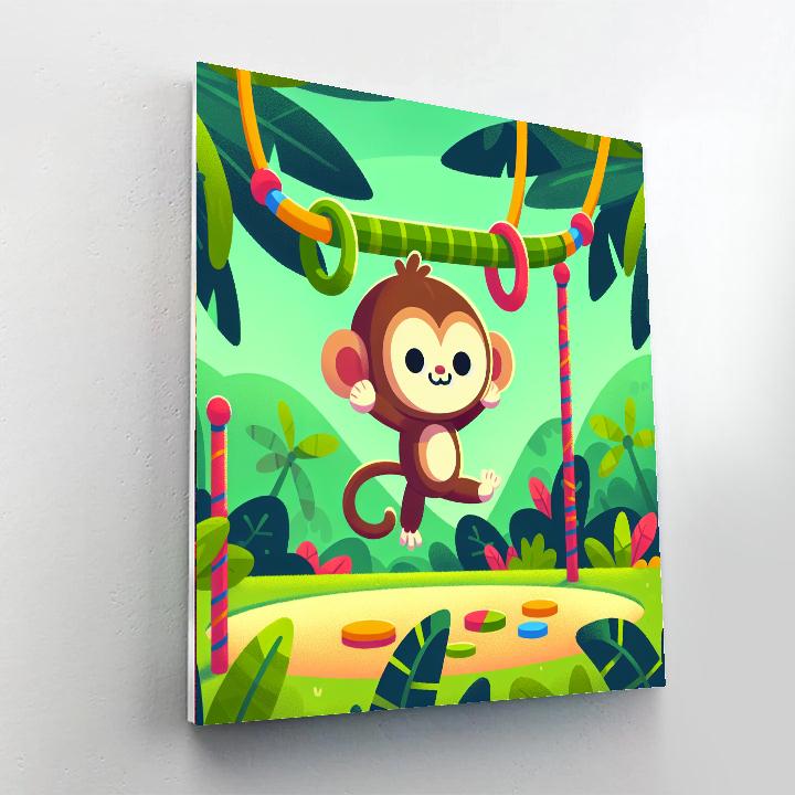 Jungle Gymnastics Number Painting