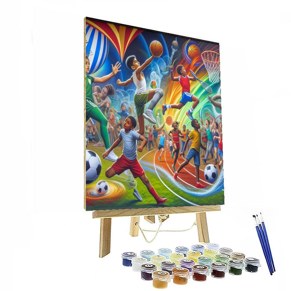Dynamic Sports Celebration Painting By Numbers Kit