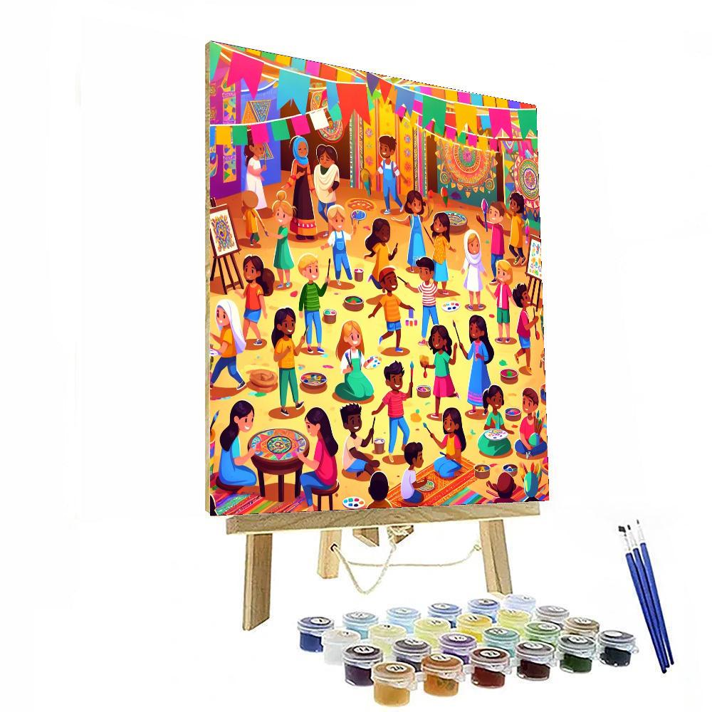Vibrant Carnival Of Colors Painting By Numbers Kit