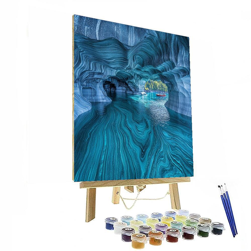 Marble Caves - General Carrera Lake Number Painting