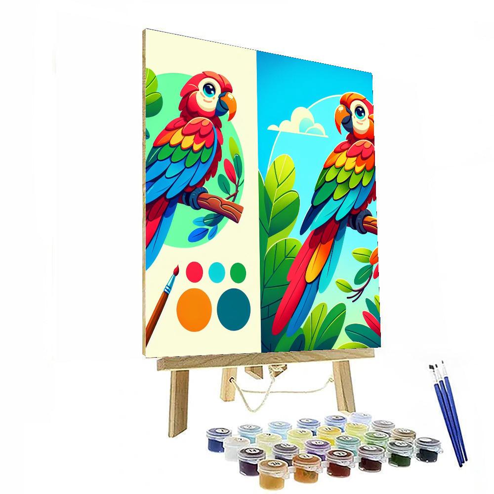 Radiant Rainbow Parrot Paint By Number