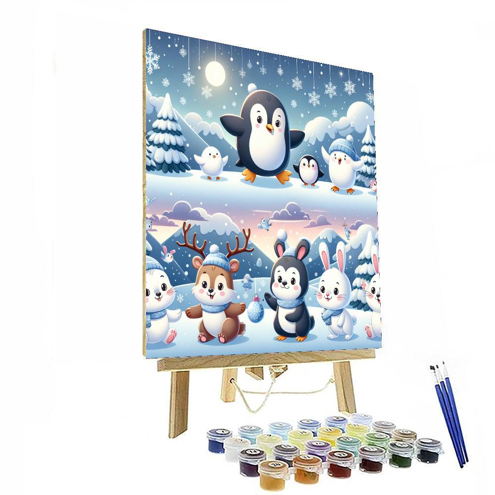 Whimsical Winter Animals Paint By Numbers Art