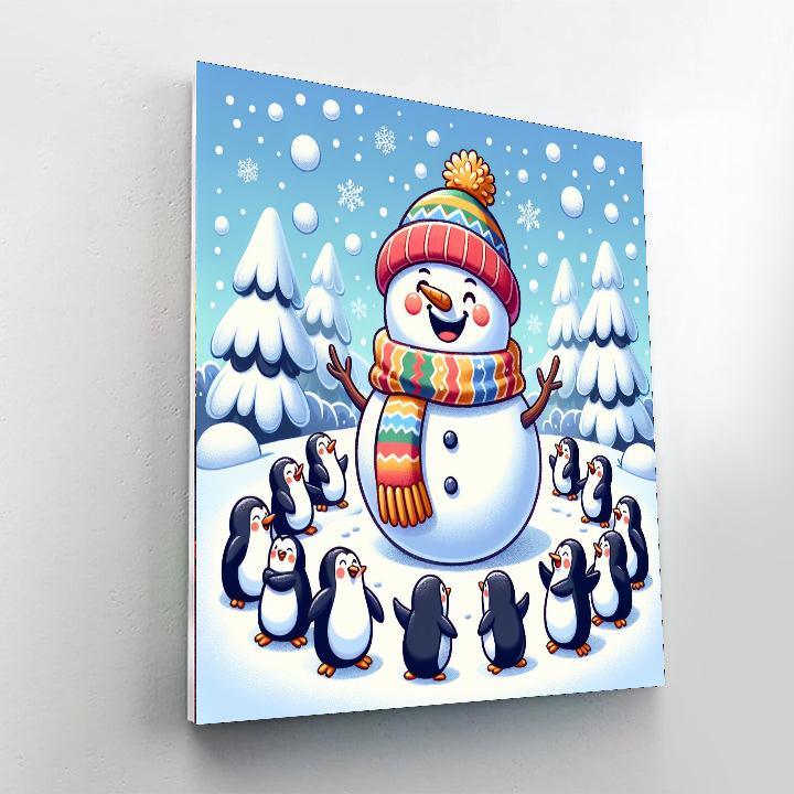 Charming Snowy Winter Painting Number Kit