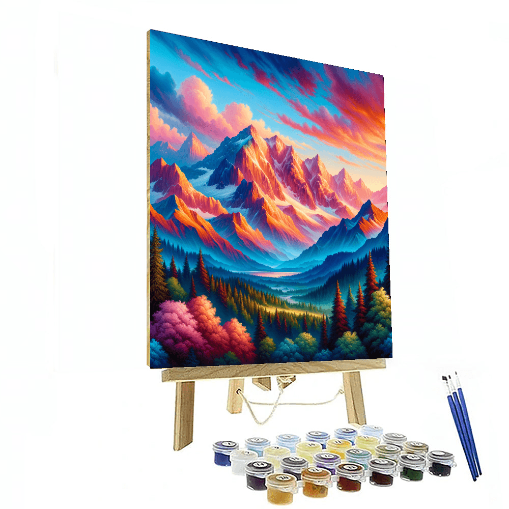 Majestic Mountain Scene Paint By Numbers Kits