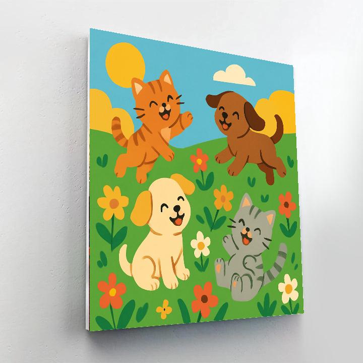 Cute Kittens And Puppies Paint By Color