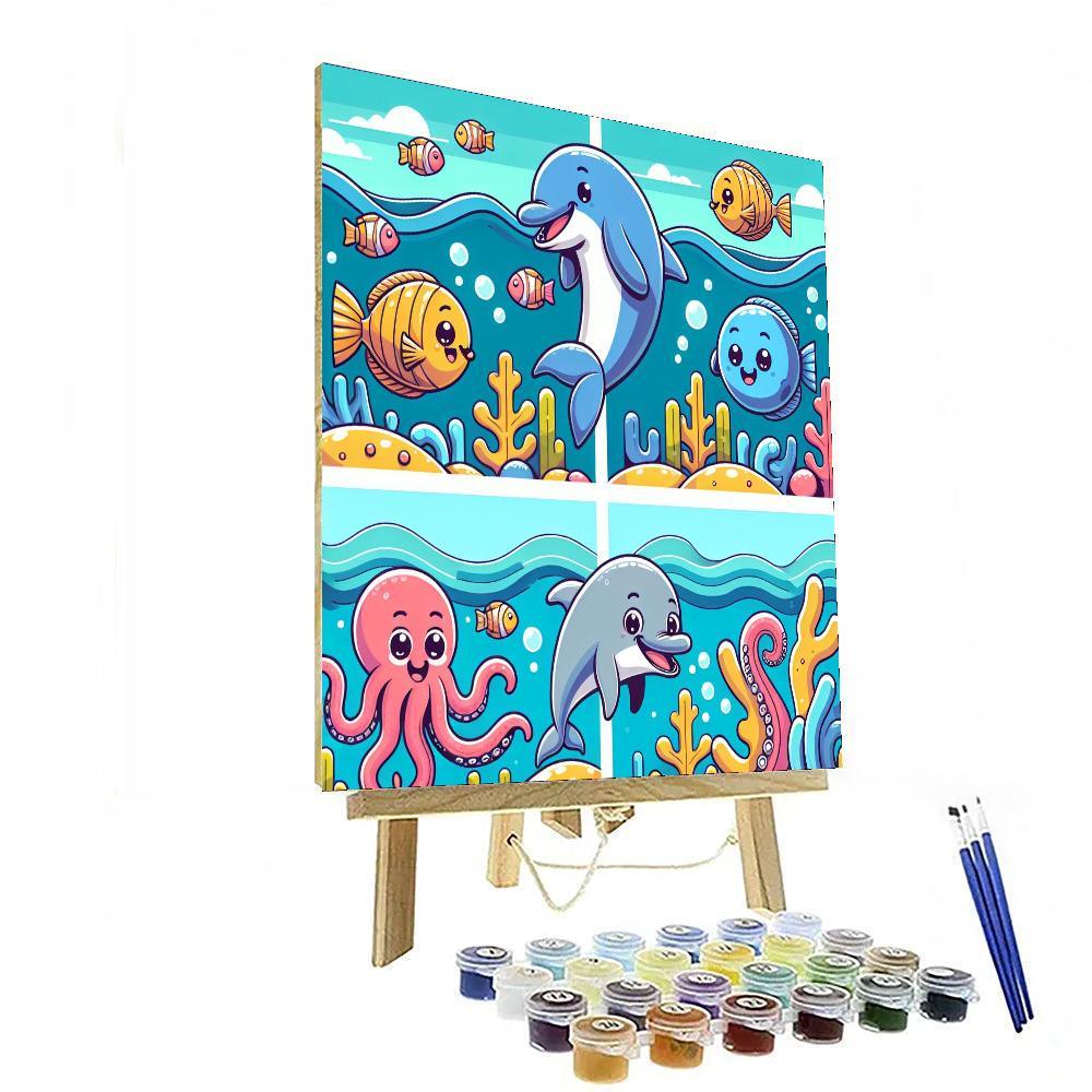 Cheerful Sea Creatures Paint By Numbers