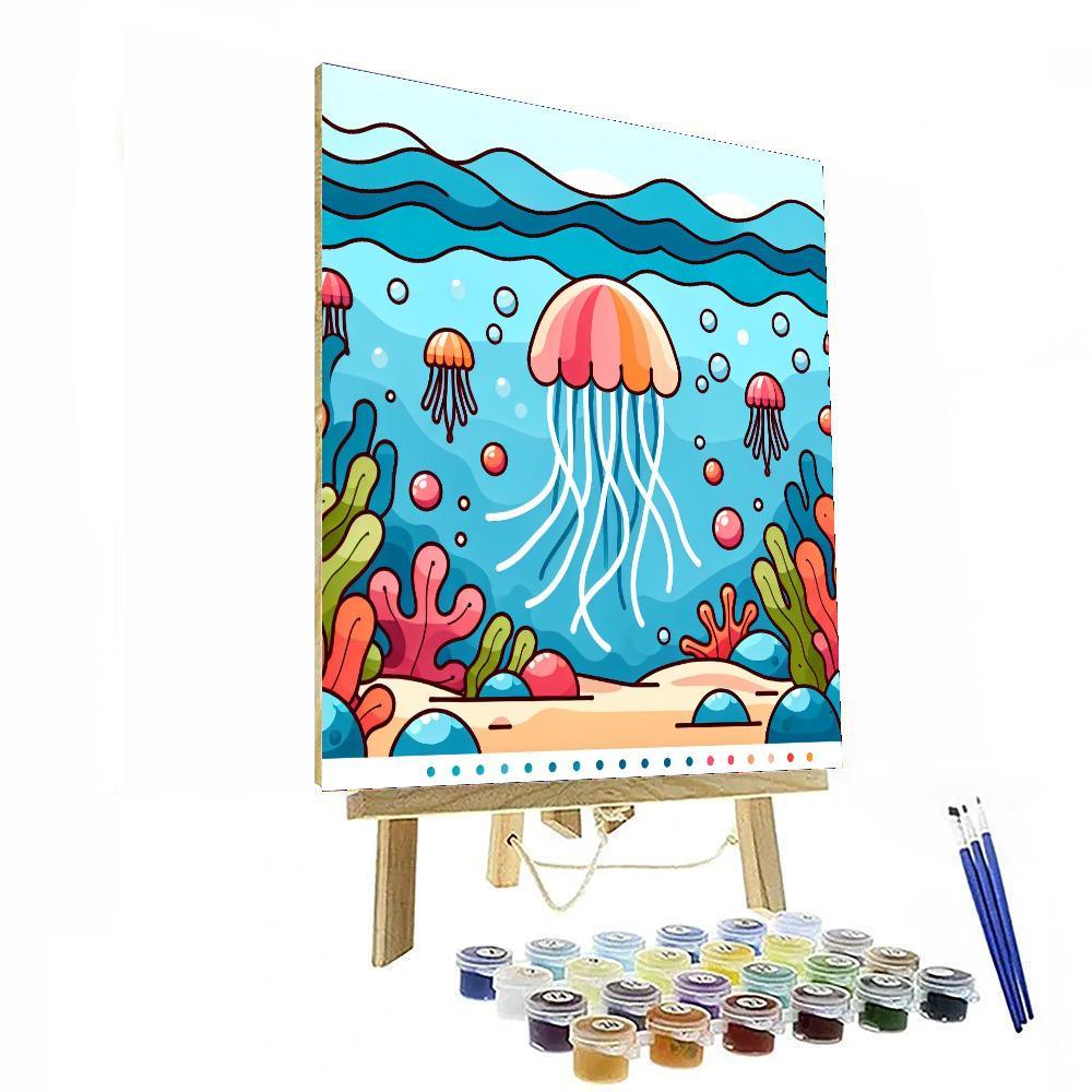 Jubilant Jellyfish Drift Number Painting