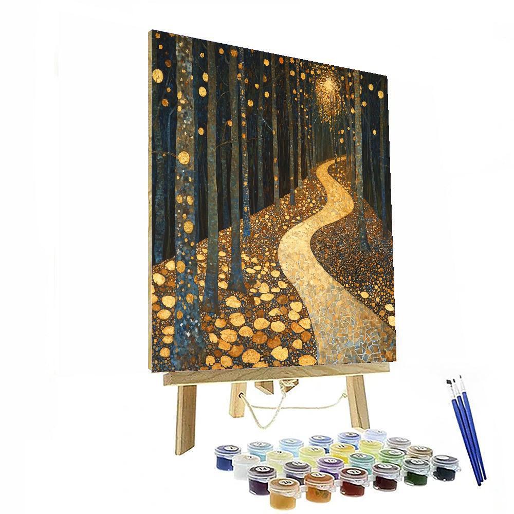 Gustav Klimt Inspired Ethereal Forest Paths  Paint By Numbers