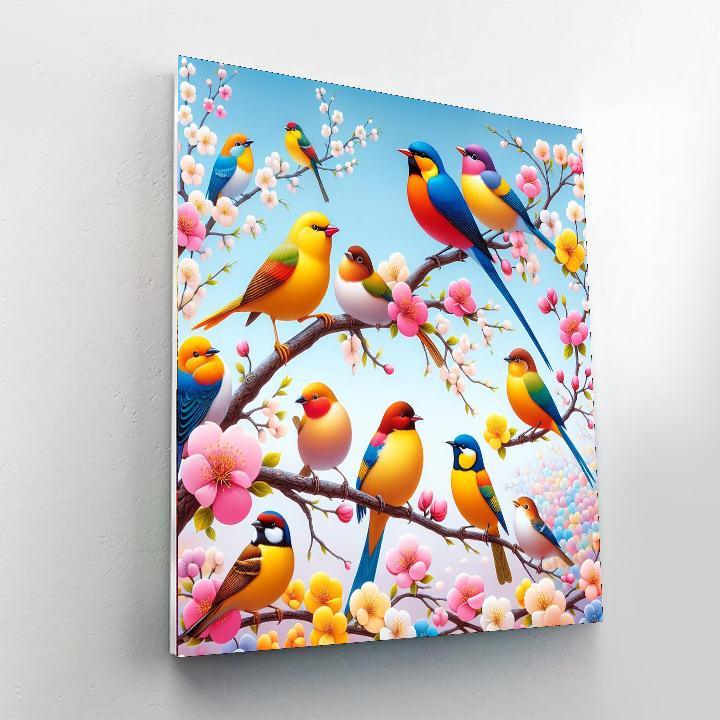 Colorful Bird Symphony Paint By Numbers Art